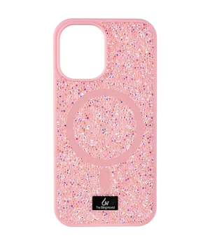 TPU чохол Bling World Rock Diamond with MagSafe для Apple iPhone 12 Pro Max (6.7") Pink