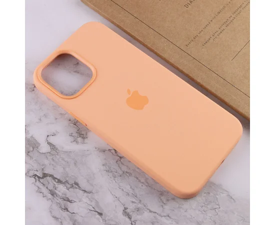 Чохол Silicone case (AAA) full with Magsafe and Animation для Apple iPhone 12 Pro Max (6.7 ") Помаранчевий / Cantaloupe