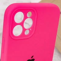 Чехол Silicone Case Full Camera Protective (AA) для Apple iPhone 12 Pro Max (6.7") Розовый / Barbie pink