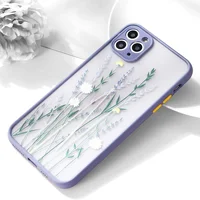TPU + PC чохол Picture Color Buttons full camera для Apple iPhone 12 Pro Max (6.7 ") Lavender Grey / Квіти