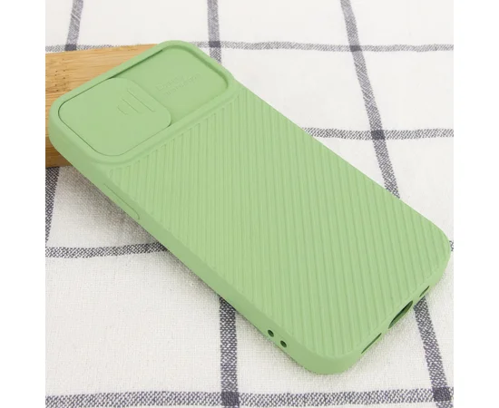 Чехол Camshield Square TPU со шторкой для камеры для Apple iPhone 12 Pro Max (6.7") Фисташковый