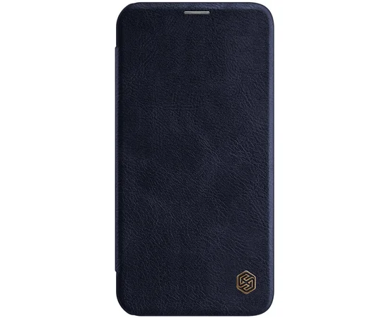 Кожаный чехол (книжка) Nillkin Qin Series для Apple iPhone 12 Pro Max (6.7") Синий