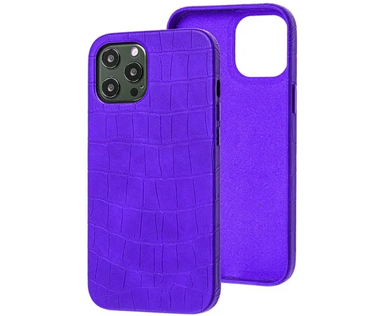 Кожаный чехол Croco Leather для Apple iPhone 12 Pro Max (6.7") Purple