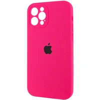 Чехол Silicone Case Full Camera Protective (AA) для Apple iPhone 12 Pro Max (6.7") Розовый / Barbie pink