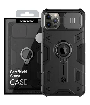 TPU+PC чохол Nillkin CamShield Armor (шторка на камеру) для Apple iPhone 12 Pro Max (6.7") Чорний