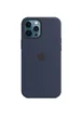 Чохол Silicone case (AAA) full with Magsafe and Animation для Apple iPhone 12 Pro Max (6.7 ") Синій / Deep navy
