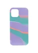 Чехол Silicone case full Aquarelle для Apple iPhone 12 Pro Max (6.7") Бирюзово-сиреневый