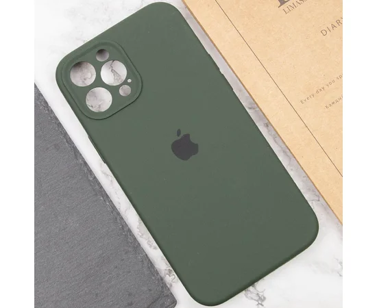 Чехол Silicone Case Full Camera Protective (AA) для Apple iPhone 12 Pro Max (6.7") Зеленый / Cyprus Green