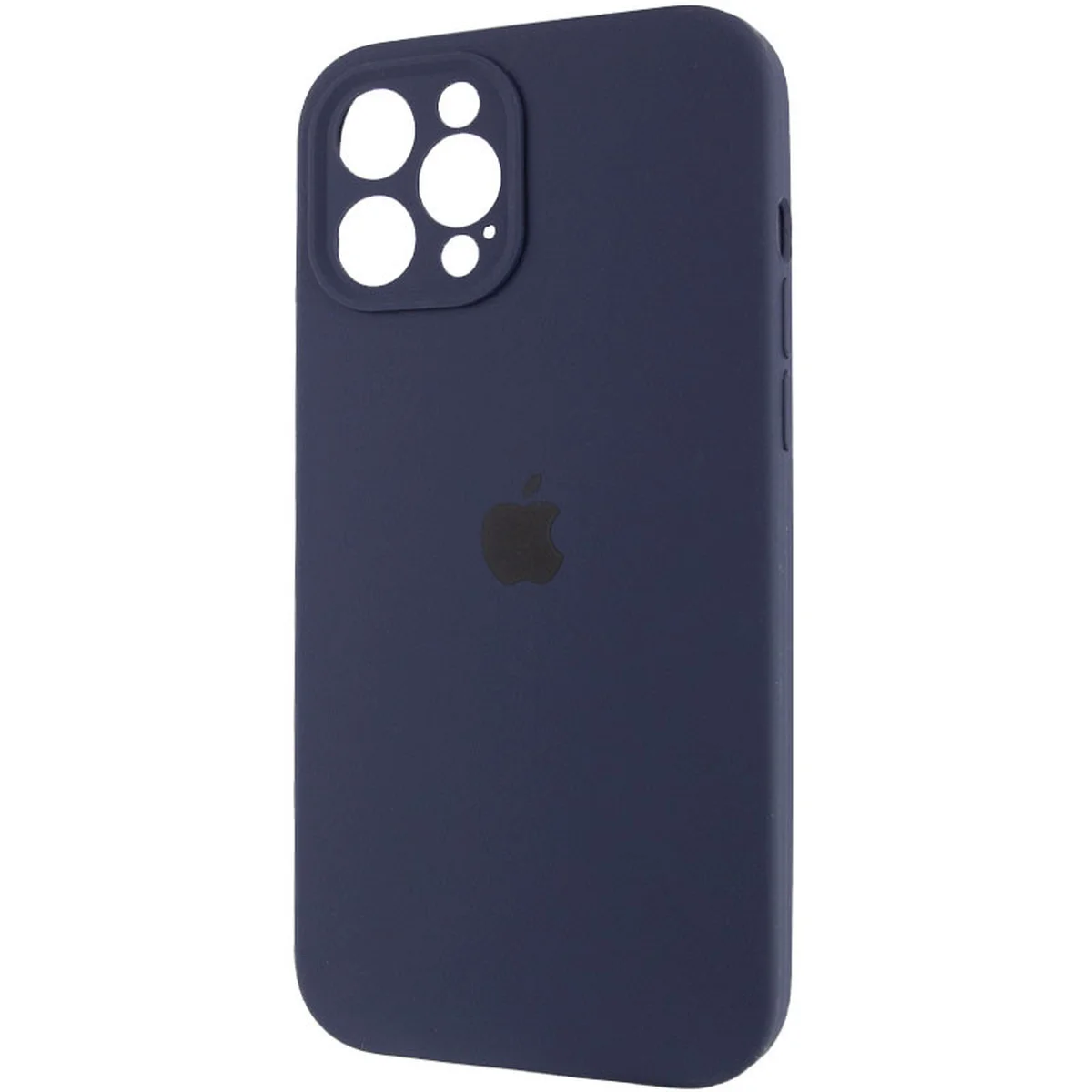 Чехол Silicone Case Full Camera Protective (AA) для Apple iPhone 12 Pro Max (6.7") Темно-синий / Midnight blue / PVH