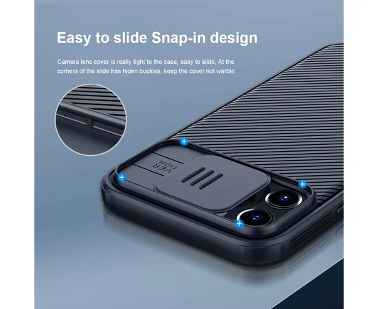 Карбоновая накладка Nillkin CamShield Pro Magnetic для Apple iPhone 12 Pro Max (6.7") Черный