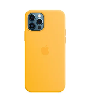 Чехол Silicone case (AAA) full with Magsafe для Apple iPhone 12 Pro Max (6.7") Желтый / Sunflower