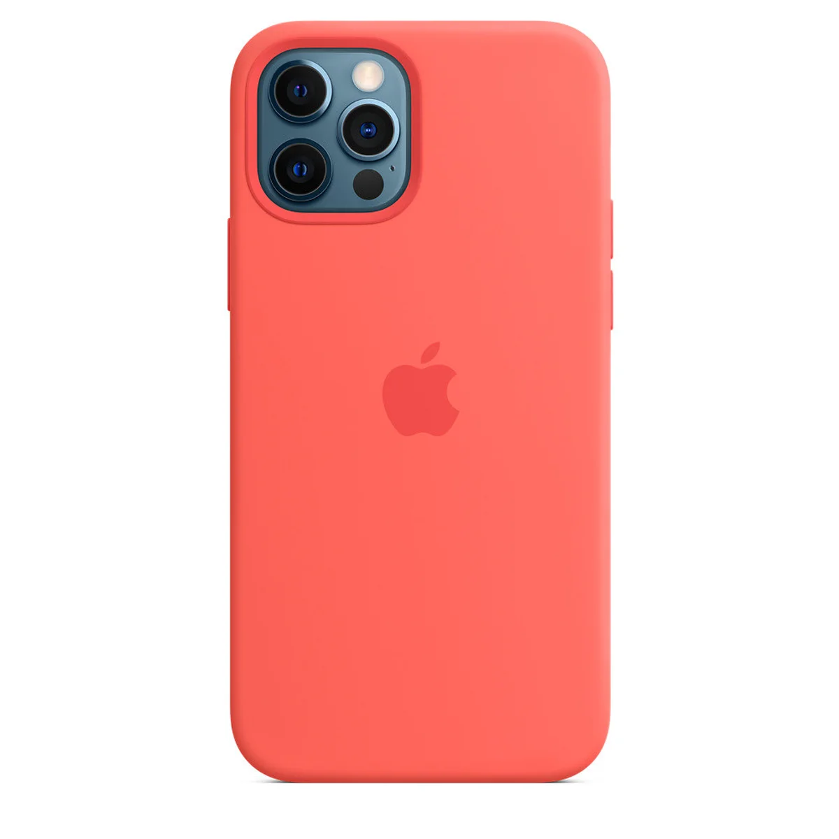 Чехол Silicone case (AAA) full with Magsafe and Animation для Apple iPhone 12 Pro Max (6.7") Оранжевый / Pink citrus