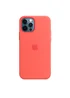 Чехол Silicone case (AAA) full with Magsafe and Animation для Apple iPhone 12 Pro Max (6.7") Оранжевый / Pink citrus