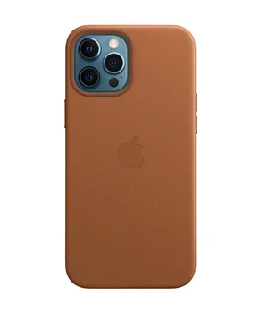 Шкіряний чохол Leather Case (AAA) з MagSafe and Animation для Apple iPhone 12 Pro Max (6.7") Saddle Brown