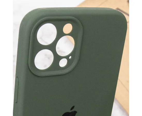 Чехол Silicone Case Full Camera Protective (AA) для Apple iPhone 12 Pro Max (6.7") Зеленый / Cyprus Green / PVH