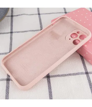Чехол Silicone Case Full Camera Protective (AA) для Apple iPhone 12 Pro Max (6.7") Розовый / Chalk Pink