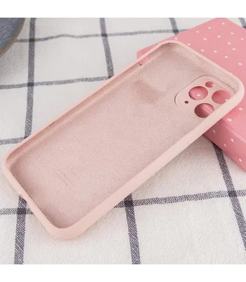 Чехол Silicone Case Full Camera Protective (AA) для Apple iPhone 12 Pro Max (6.7") Розовый / Chalk Pink