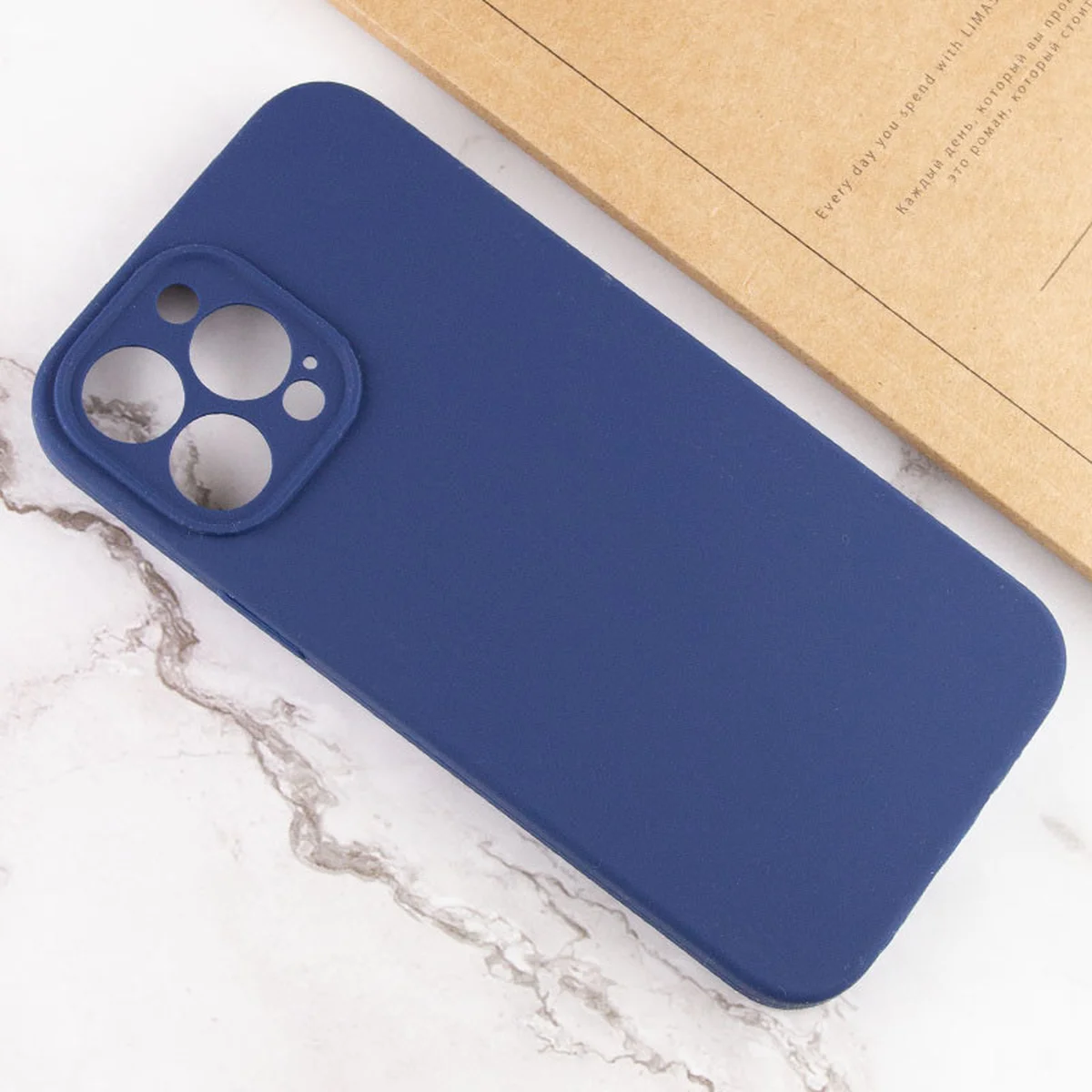 Чехол Silicone Case Lakshmi Square Full Camera для Apple iPhone 12 Pro Max (6.7") Синий / Deep navy