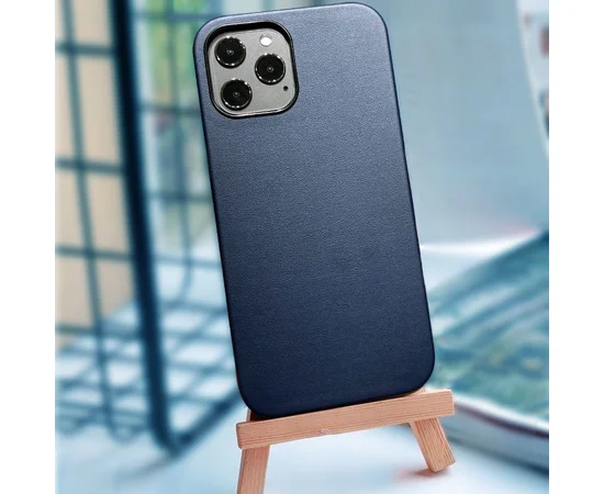 Кожаный чехол K-Doo Noble Collection для Apple iPhone 12 Pro Max (6.7") Темно-синий