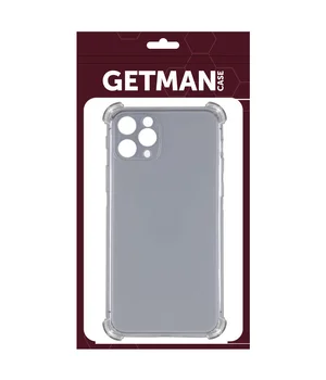 TPU чехол GETMAN Ease logo усиленные углы для Apple iPhone 12 Pro Max (6.7") Серый (прозрачный) TPU чехол GETMAN Ease logo усиленные углы для Apple iPhone 12 Pro Max (6.7") Серый (прозрачный)