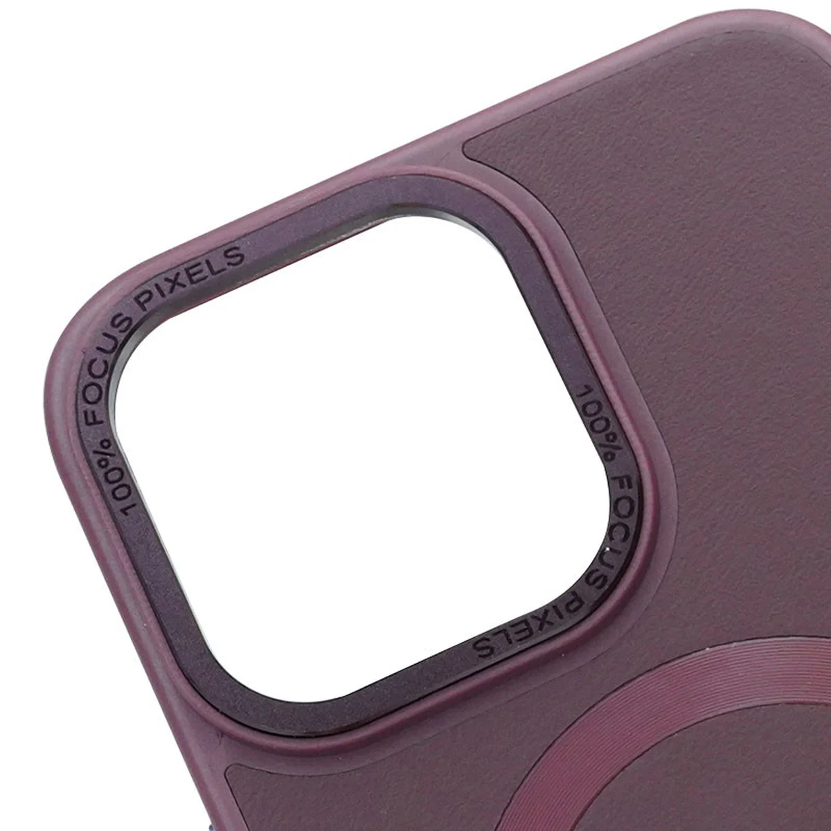 Кожаный чехол Bonbon Leather Metal Style with MagSafe для Apple iPhone 12 Pro Max (6.7") Бордовый / Plum