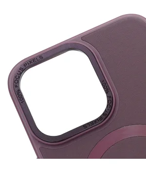 Кожаный чехол Bonbon Leather Metal Style with MagSafe для Apple iPhone 12 Pro Max (6.7") Бордовый / Plum