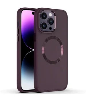 TPU чехол Bonbon Metal Style with MagSafe для Apple iPhone 12 Pro Max (6.7") Бордовый / Plum