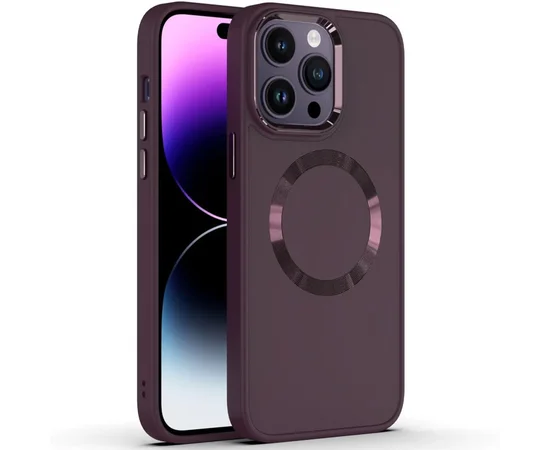 TPU чехол Bonbon Metal Style with MagSafe для Apple iPhone 12 Pro Max (6.7") Бордовый / Plum