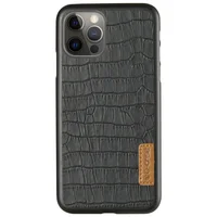 Кожаная накладка G-Case Crocodile Dark series для Apple iPhone 12 Pro Max (6.7") Черный