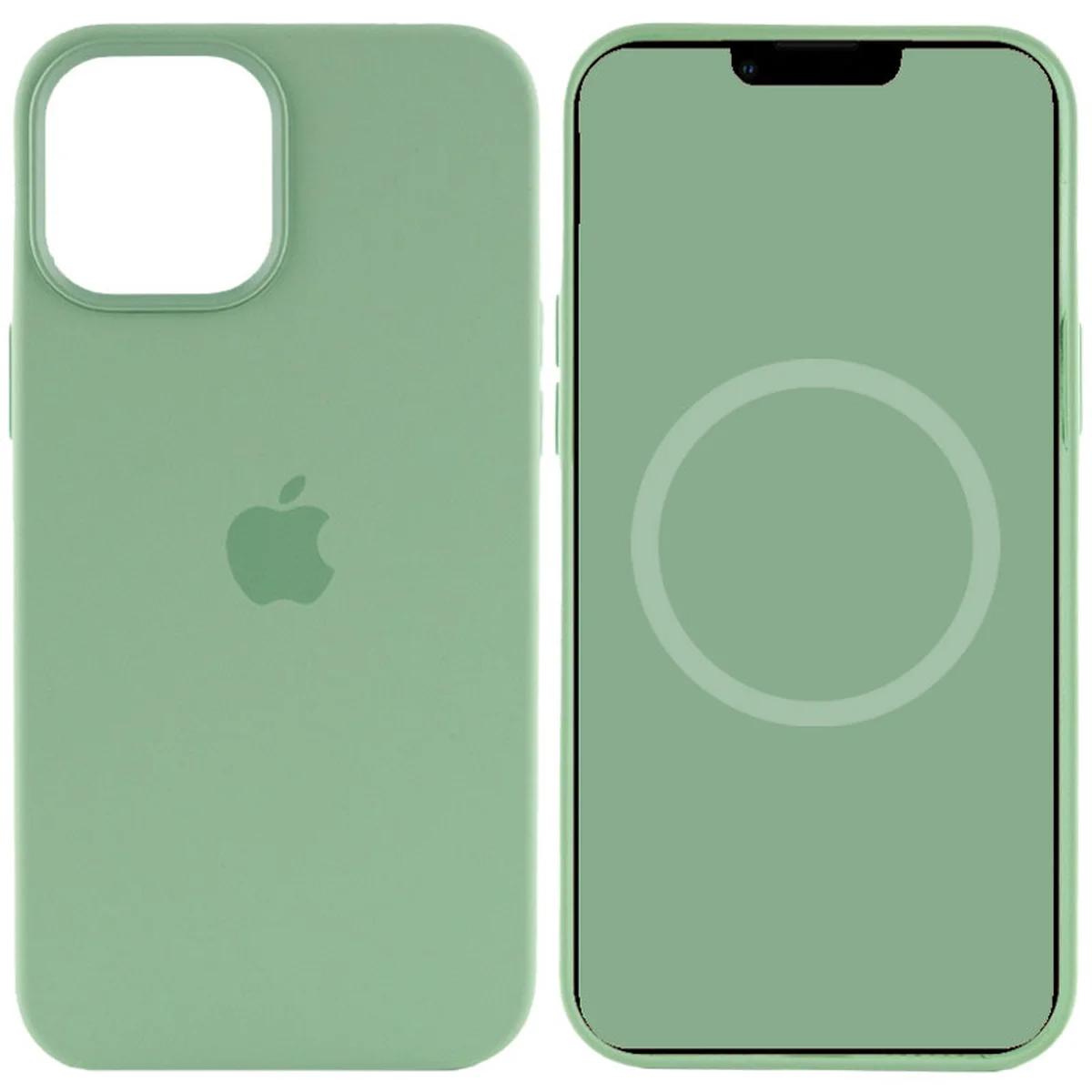 Чохол Silicone case (AAA) full with Magsafe and Animation для Apple iPhone 12 Pro Max (6.7 ") Зелений / Pistachio