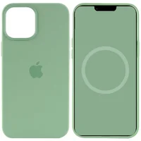 Чохол Silicone case (AAA) full with Magsafe and Animation для Apple iPhone 12 Pro Max (6.7 ") Зелений / Pistachio