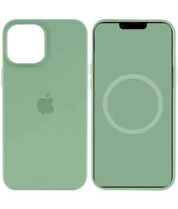 Чохол Silicone case (AAA) full with Magsafe and Animation для Apple iPhone 12 Pro Max (6.7 ") Зелений / Pistachio