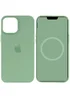 Чехол Silicone case (AAA) full with Magsafe and Animation для Apple iPhone 12 Pro Max (6.7") Зеленый / Pistachio