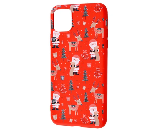 TPU чехол WAVE Fancy для Apple iPhone 12 Pro Max (6.7") Santa Claus and Deer / Red