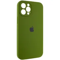 Чехол Silicone Case Full Camera Protective (AA) для Apple iPhone 12 Pro Max (6.7") Зеленый / Dark Olive