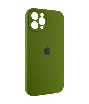 Чехол Silicone Case Full Camera Protective (AA) для Apple iPhone 12 Pro Max (6.7") Зеленый / Dark Olive