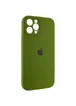 Чехол Silicone Case Full Camera Protective (AA) для Apple iPhone 12 Pro Max (6.7") Зеленый / Dark Olive