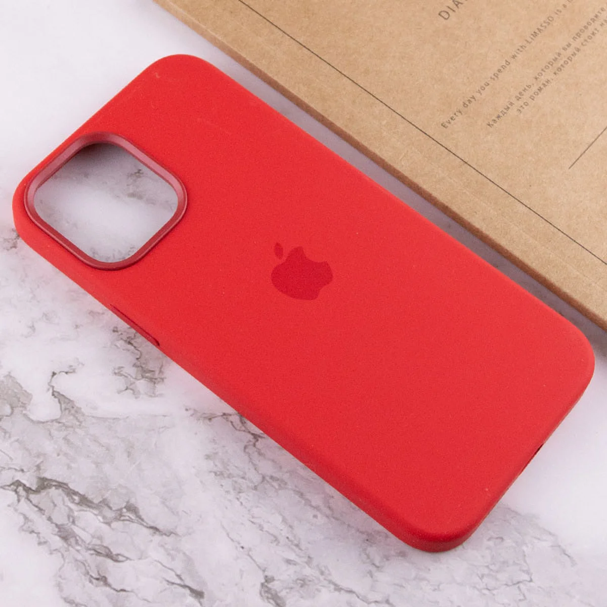 Чехол Silicone case (AAA) full with Magsafe and Animation для Apple iPhone 12 Pro Max (6.7") Красный / Red
