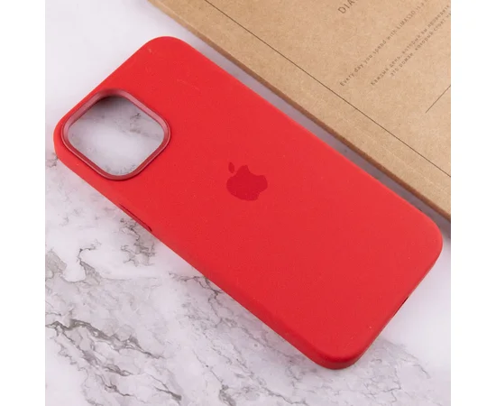 Чехол Silicone case (AAA) full with Magsafe and Animation для Apple iPhone 12 Pro Max (6.7") Красный / Red