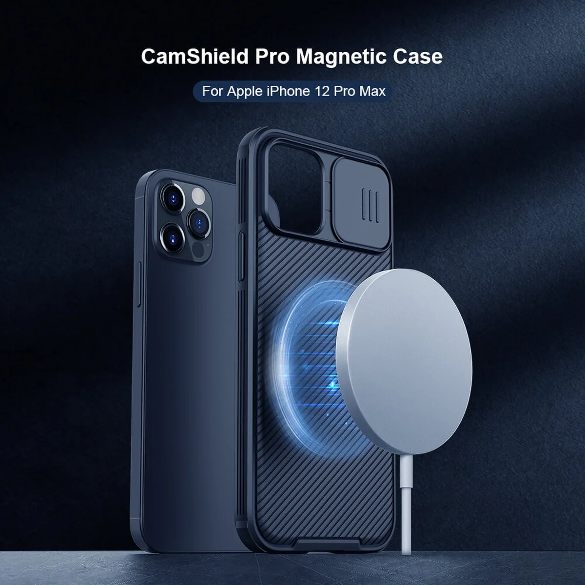 Карбонова накладка Nillkin CamShield Pro Magnetic для Apple iPhone 12 Pro Max (6.7 ") Чорний
