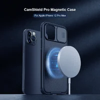 Карбонова накладка Nillkin CamShield Pro Magnetic для Apple iPhone 12 Pro Max (6.7 ") Чорний