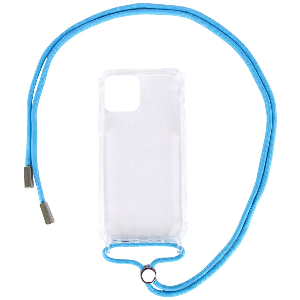 Чохол TPU Crossbody Transparent для Apple iPhone 12 Pro Max (6.7 ") Блакитний