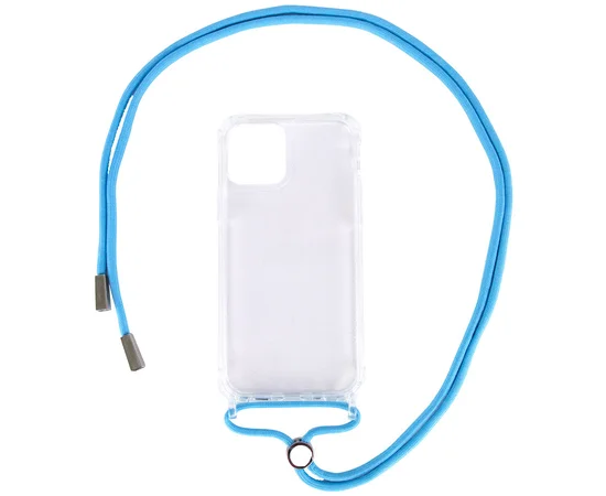 Чехол TPU Crossbody Transparent для Apple iPhone 12 Pro Max (6.7") Голубой