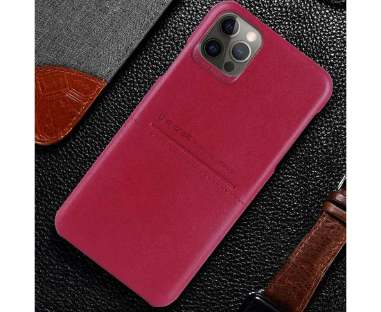 Кожаная накладка G-Case Cardcool Series для Apple iPhone 12 Pro Max (6.7") Красный