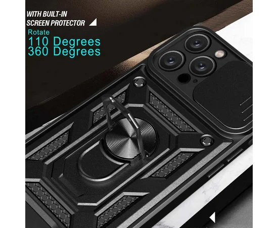 Ударопрочный чехол Camshield Serge Ring для Apple iPhone 12 Pro Max (6.7") Черный