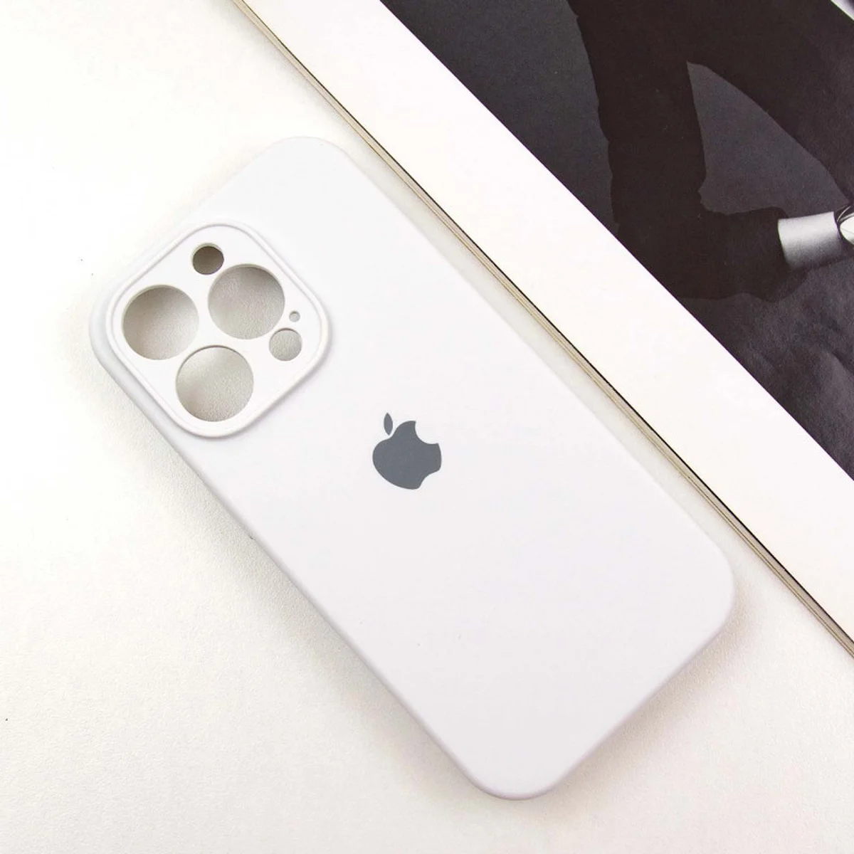 Чехол Silicone Case Full Camera Protective (AA) для Apple iPhone 12 Pro Max (6.7") Белый / White / PVH