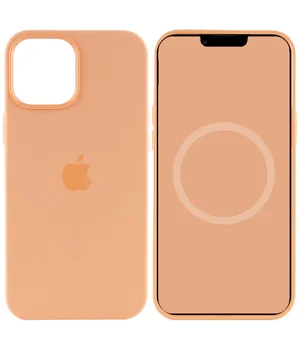 Чехол Silicone case (AAA) full with Magsafe and Animation для Apple iPhone 12 Pro Max (6.7") Оранжевый / Cantaloupe