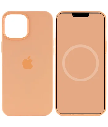 Чохол Silicone case (AAA) full with Magsafe and Animation для Apple iPhone 12 Pro Max (6.7 ") Помаранчевий / Cantaloupe