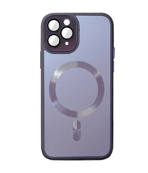 Чехол TPU+Glass Sapphire Midnight with MagSafe для Apple iPhone 12 Pro Max (6.7") Фиолетовый / Deep Purple