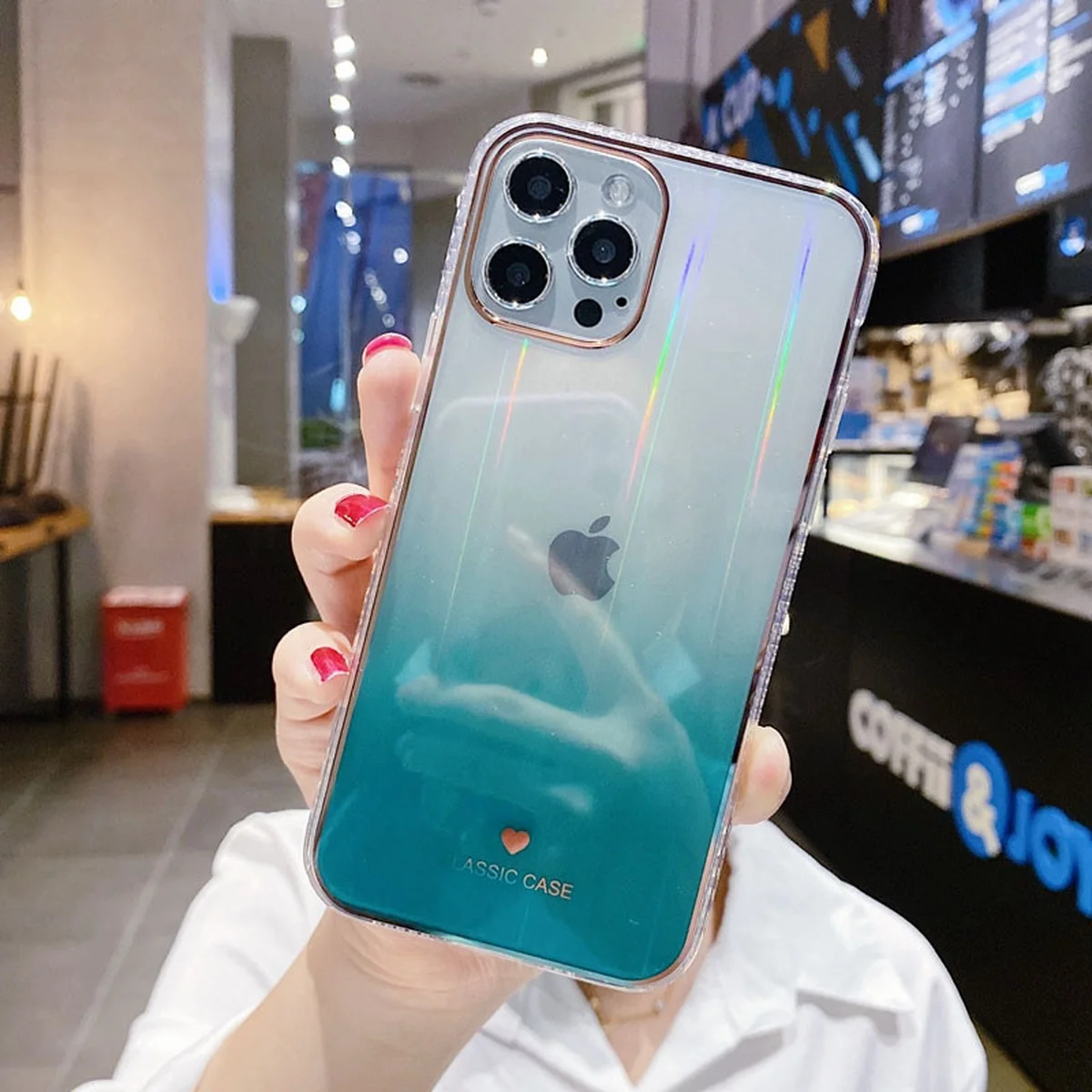 TPU+Glass чехол Aurora Classic для Apple iPhone 12 Pro Max (6.7") Зеленый